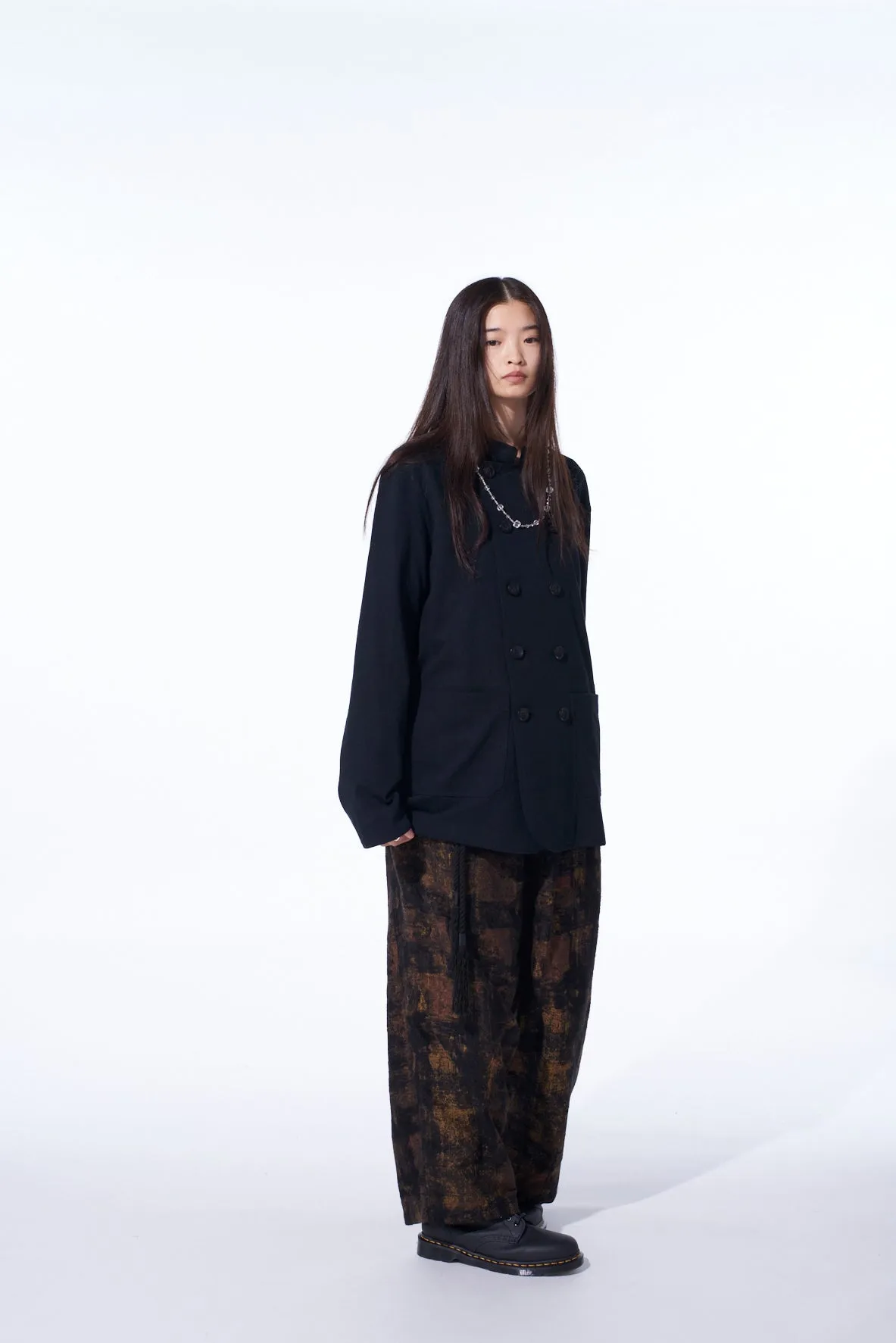 COTTON JERSEY STAND COLLAR DOUBLE JACKET sold by Yohji Yamamoto product image thumbnail 2