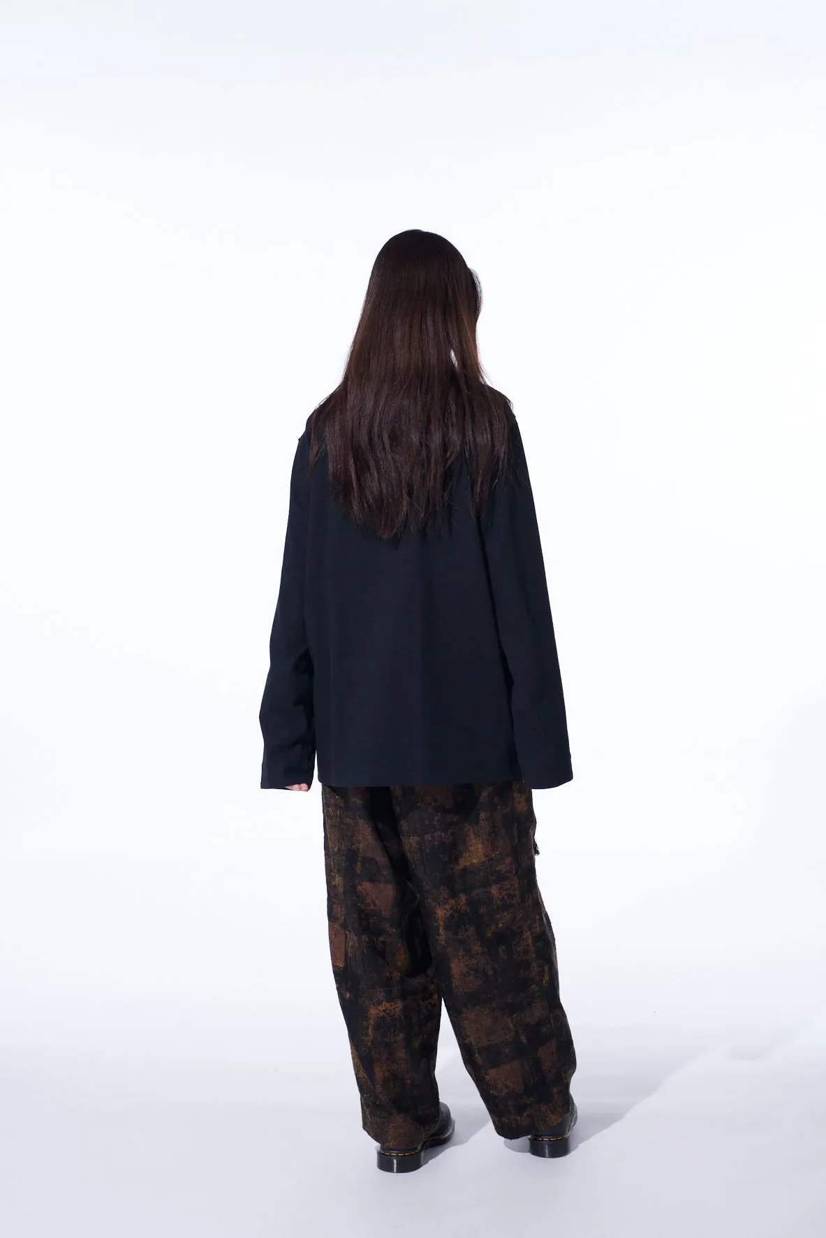 COTTON JERSEY STAND COLLAR DOUBLE JACKET sold by Yohji Yamamoto product image thumbnail 4