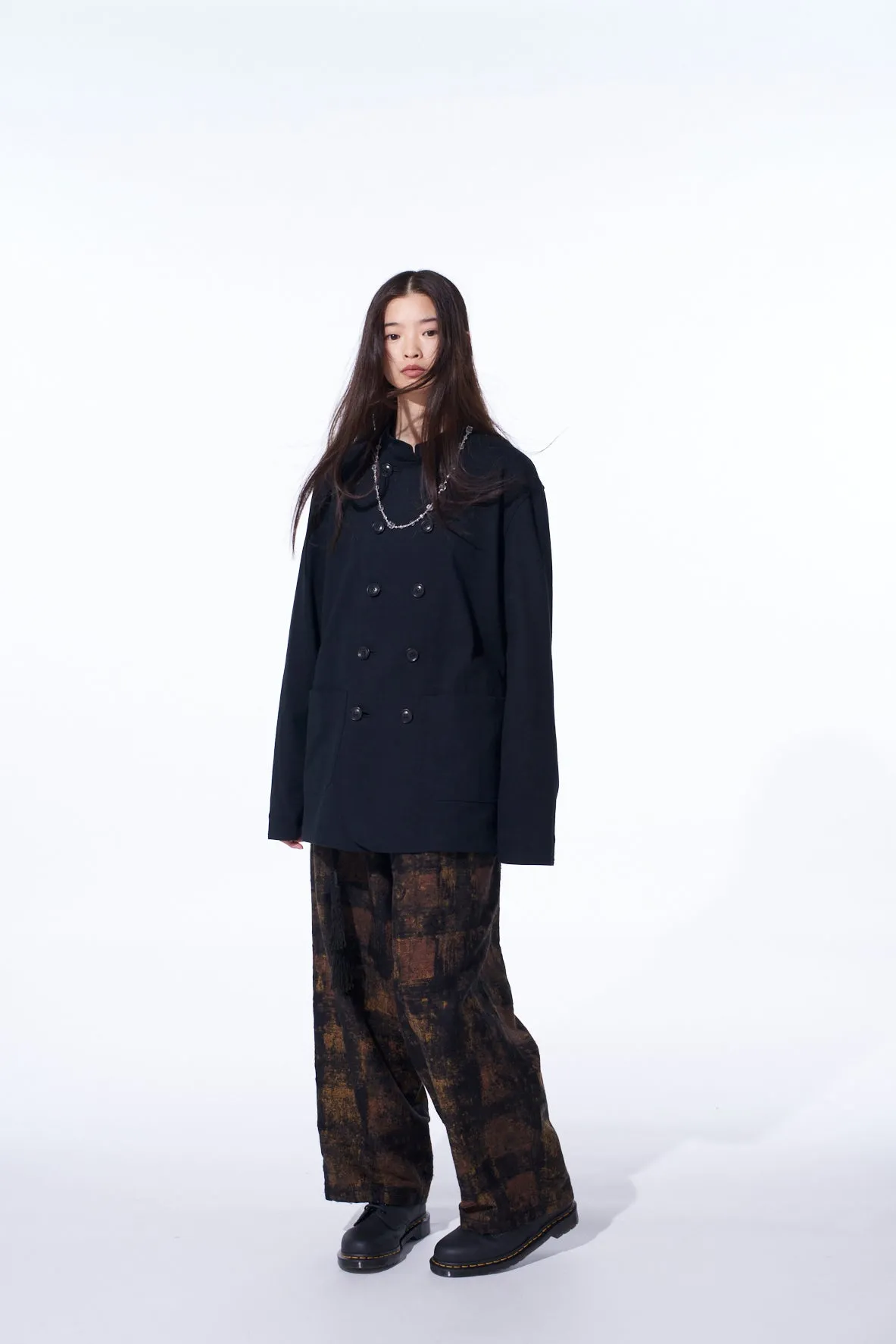 COTTON JERSEY STAND COLLAR DOUBLE JACKET sold by Yohji Yamamoto product image thumbnail 3