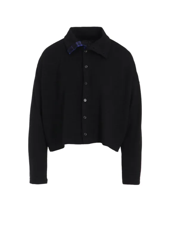 MILLED PLAID WOOL CARDIGAN sold by Yohji Yamamoto