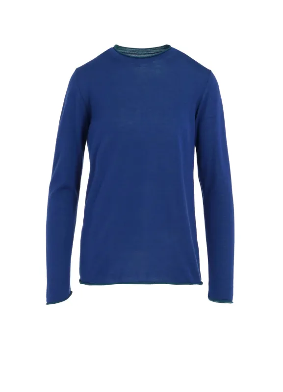 WOOL MULTICOLOR ROUND NECK KNIT made by Yohji Yamamoto