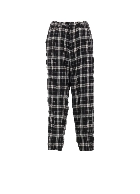 MILLED WOOL COTTON PLAID PANTS sold by Yohji Yamamoto