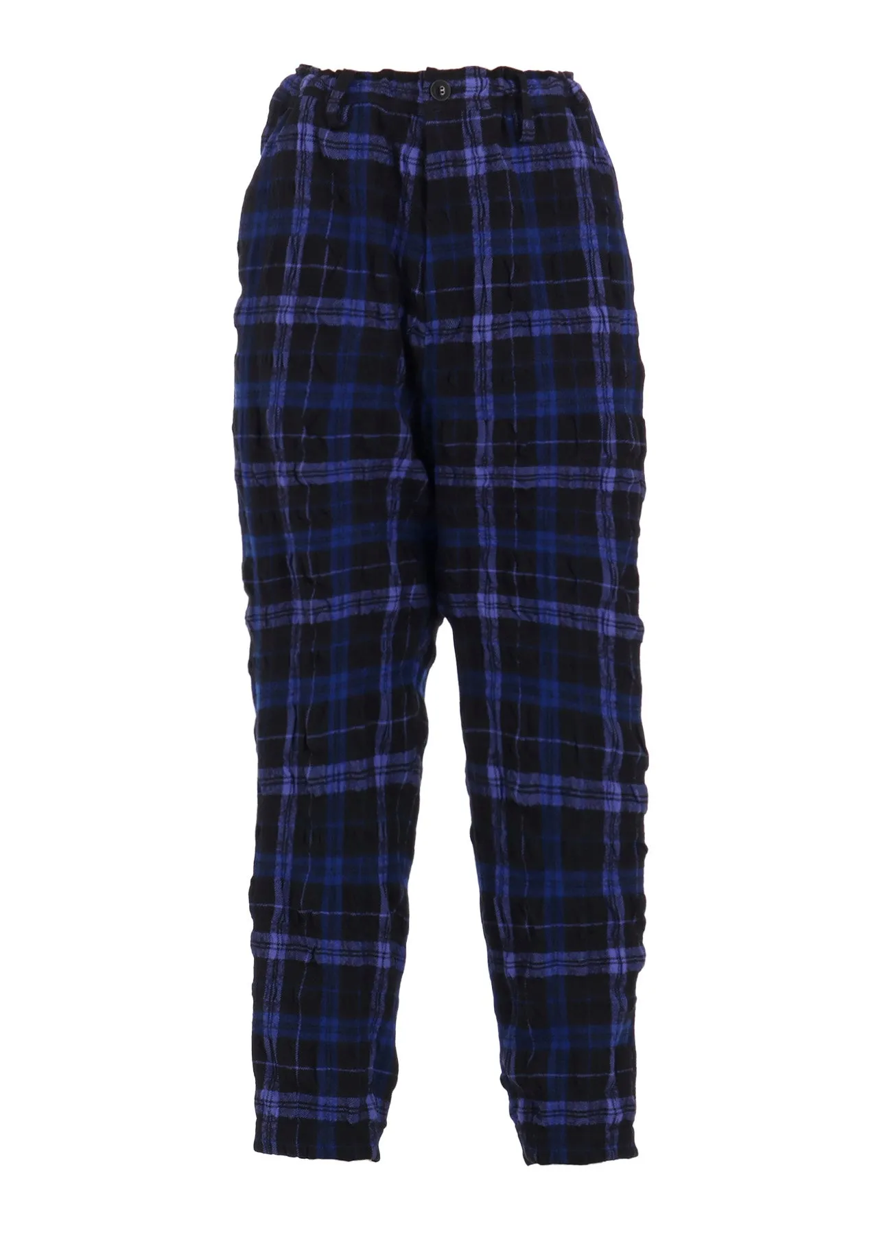 MILLED WOOL COTTON PLAID PANTS sold by Yohji Yamamoto product image thumbnail 2