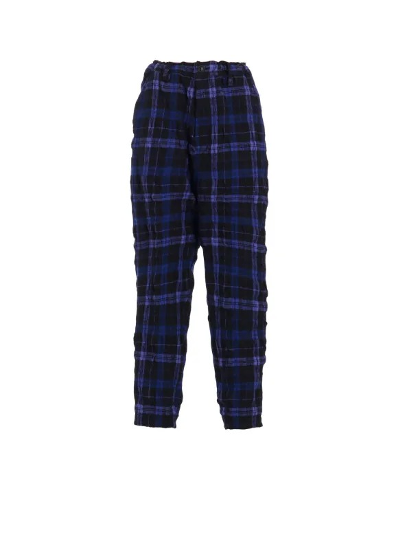 MILLED WOOL COTTON PLAID PANTS sold by Yohji Yamamoto