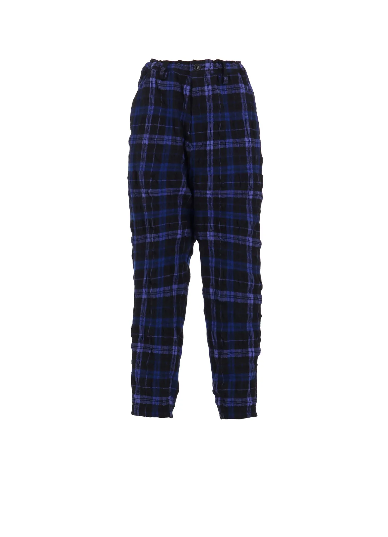 MILLED WOOL COTTON PLAID PANTS sold by Yohji Yamamoto