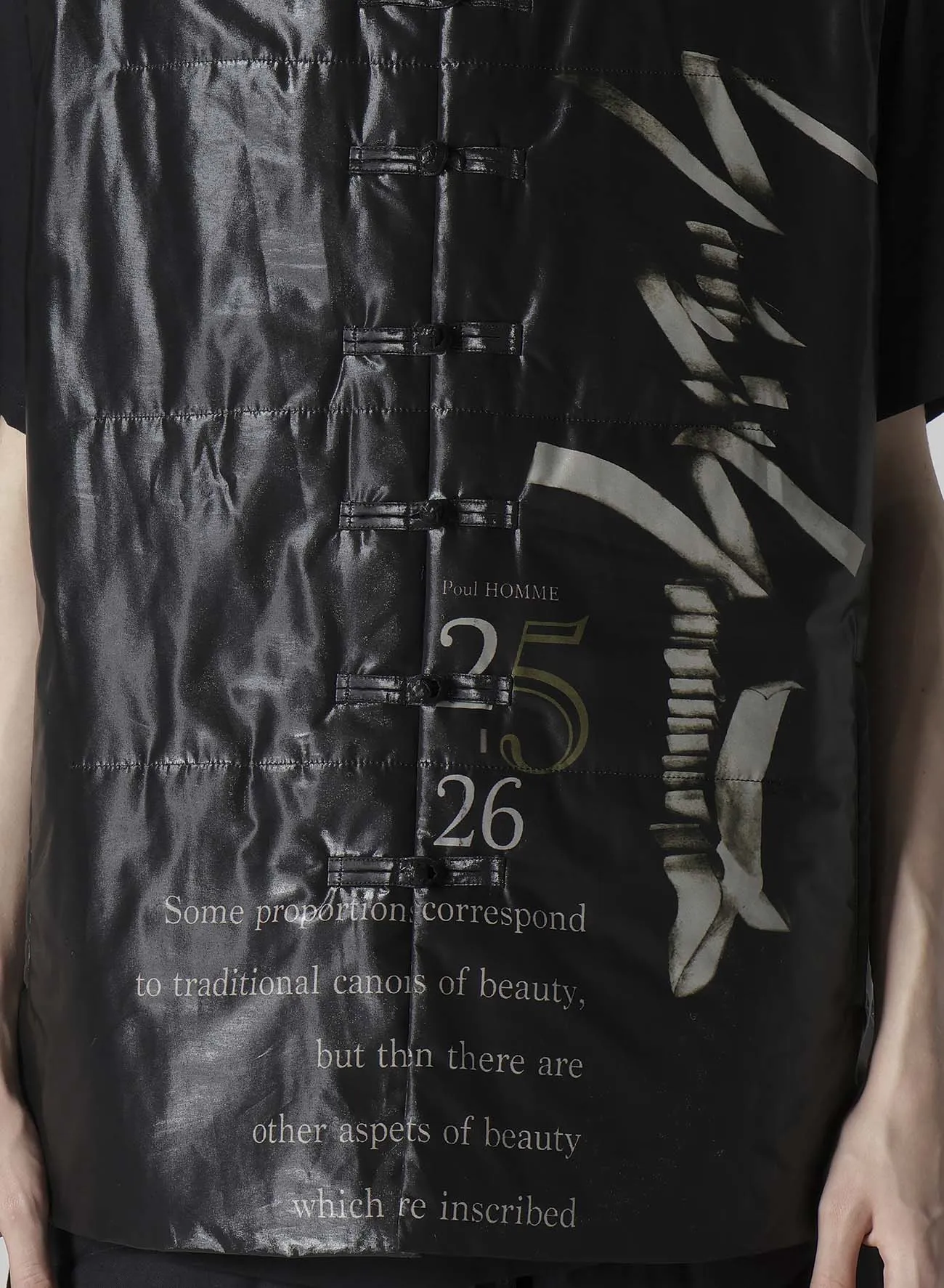 PAPER LOGO PRINTED CHINESE COLLAR VEST sold by Yohji Yamamoto product image thumbnail 4