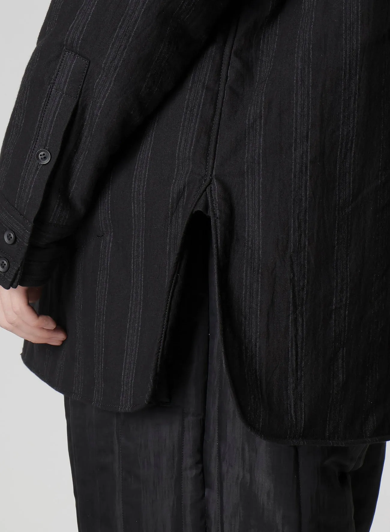 COTTON STRIPE 2COLLAR DIAGONAL PADDED BLOUSE sold by Yohji Yamamoto product image thumbnail 5