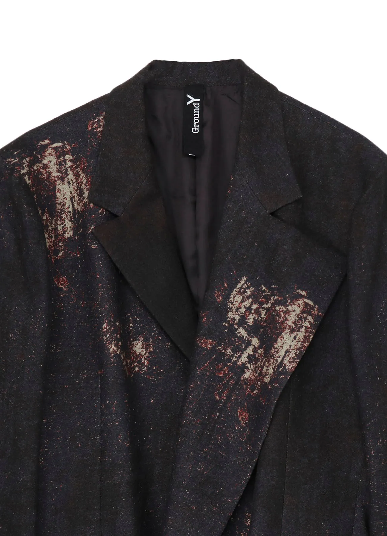 FLANNEL FLORAL PATTERN ASYMMETRY JACKET sold by Yohji Yamamoto product image thumbnail 4