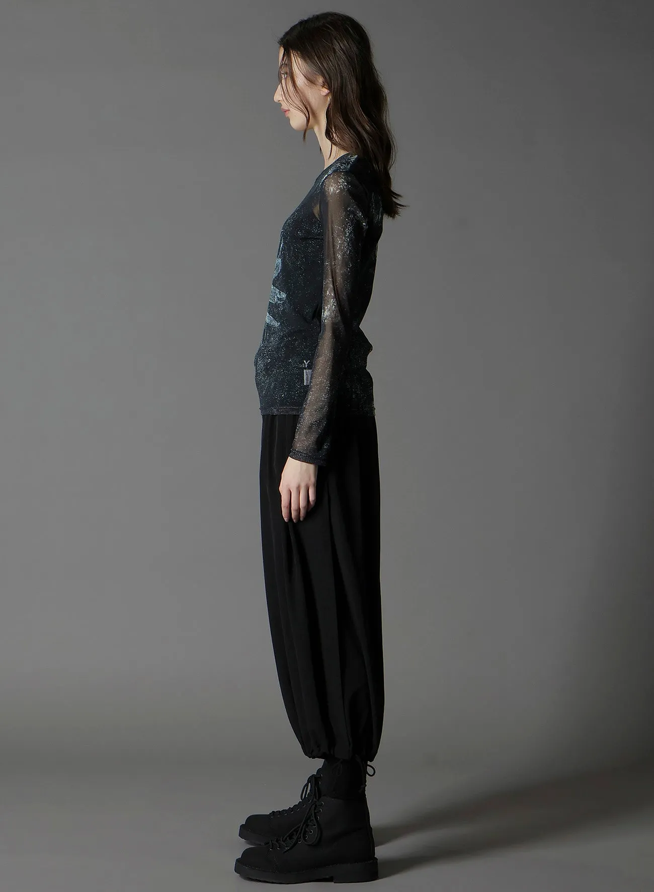 SOFT TULLE FLORAL PATTERN ROUND NECK TULLE sold by Yohji Yamamoto product image thumbnail 3