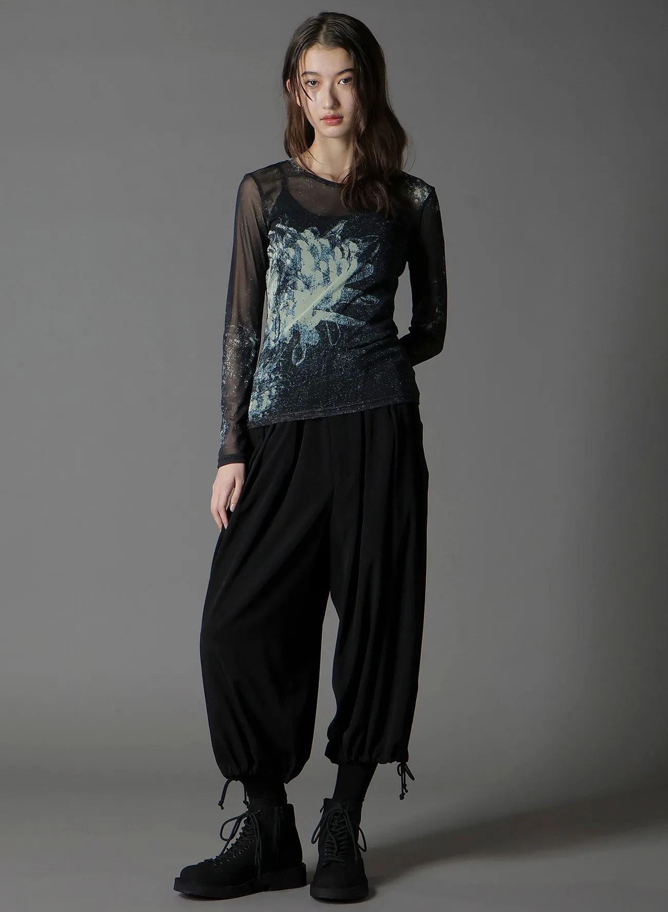 SOFT TULLE FLORAL PATTERN ROUND NECK TULLE sold by Yohji Yamamoto product image thumbnail 2