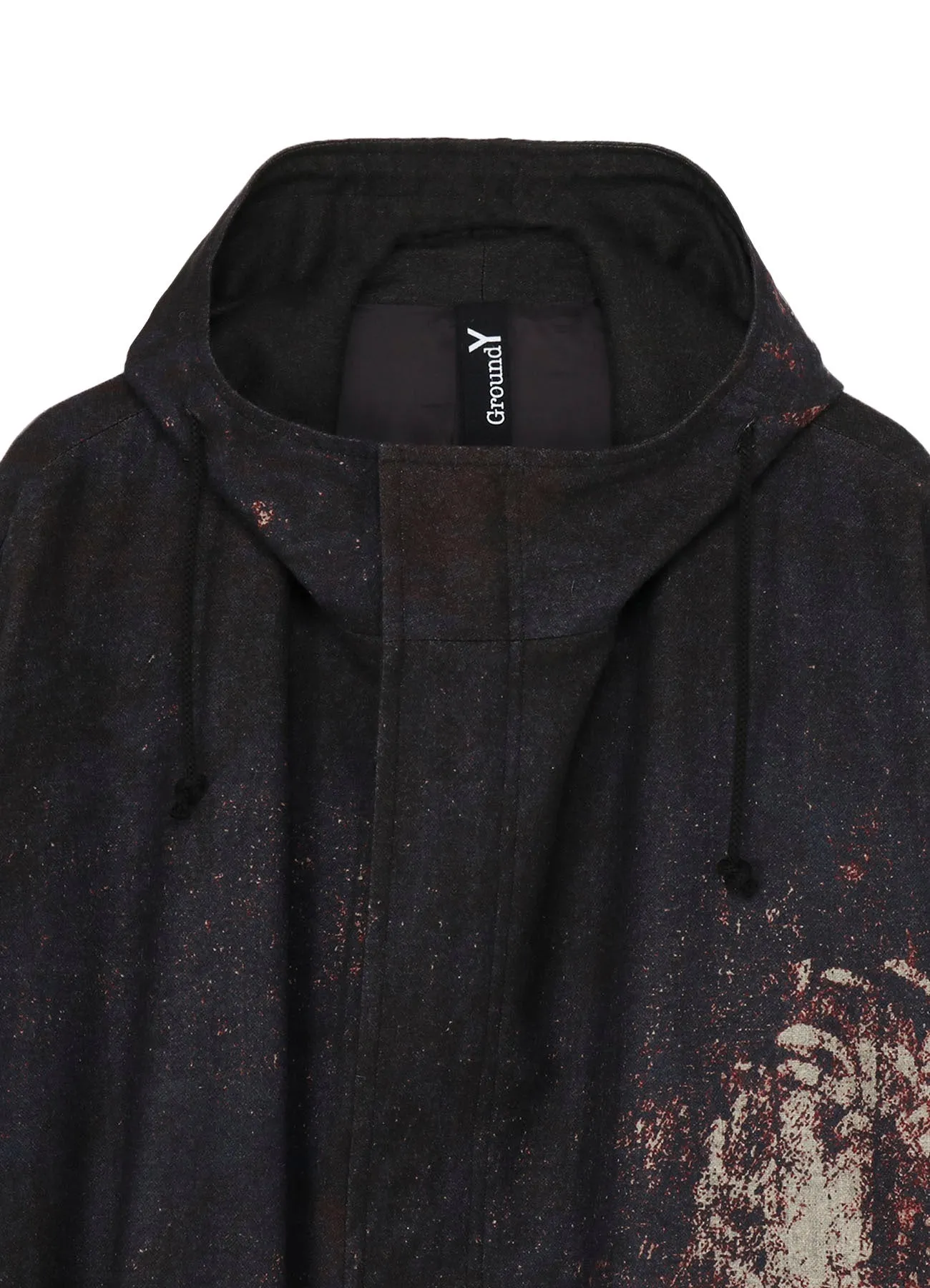 FLANNEL FLORAL PATTERN FRONT OPEN PONCHO COAT sold by Yohji Yamamoto product image thumbnail 4