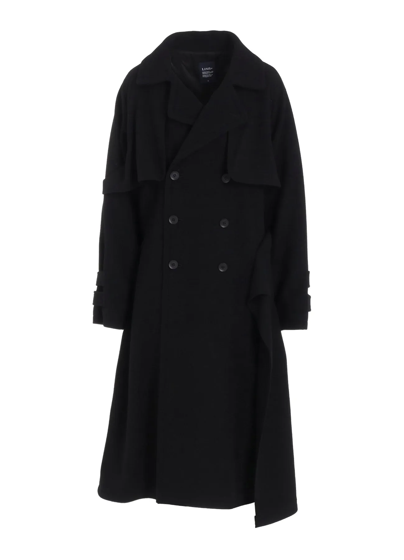 WOOL MOSSER BACK DRAPE TRENCH COAT sold by Yohji Yamamoto product image thumbnail 2