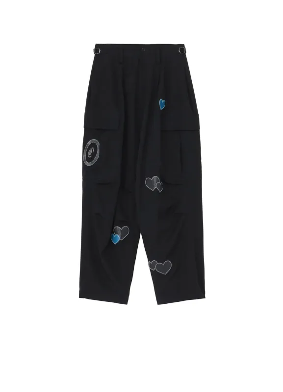 Y’s × CPD HOOME LOVE PATCH WOOL GABARDIN PANTS sold by Yohji Yamamoto