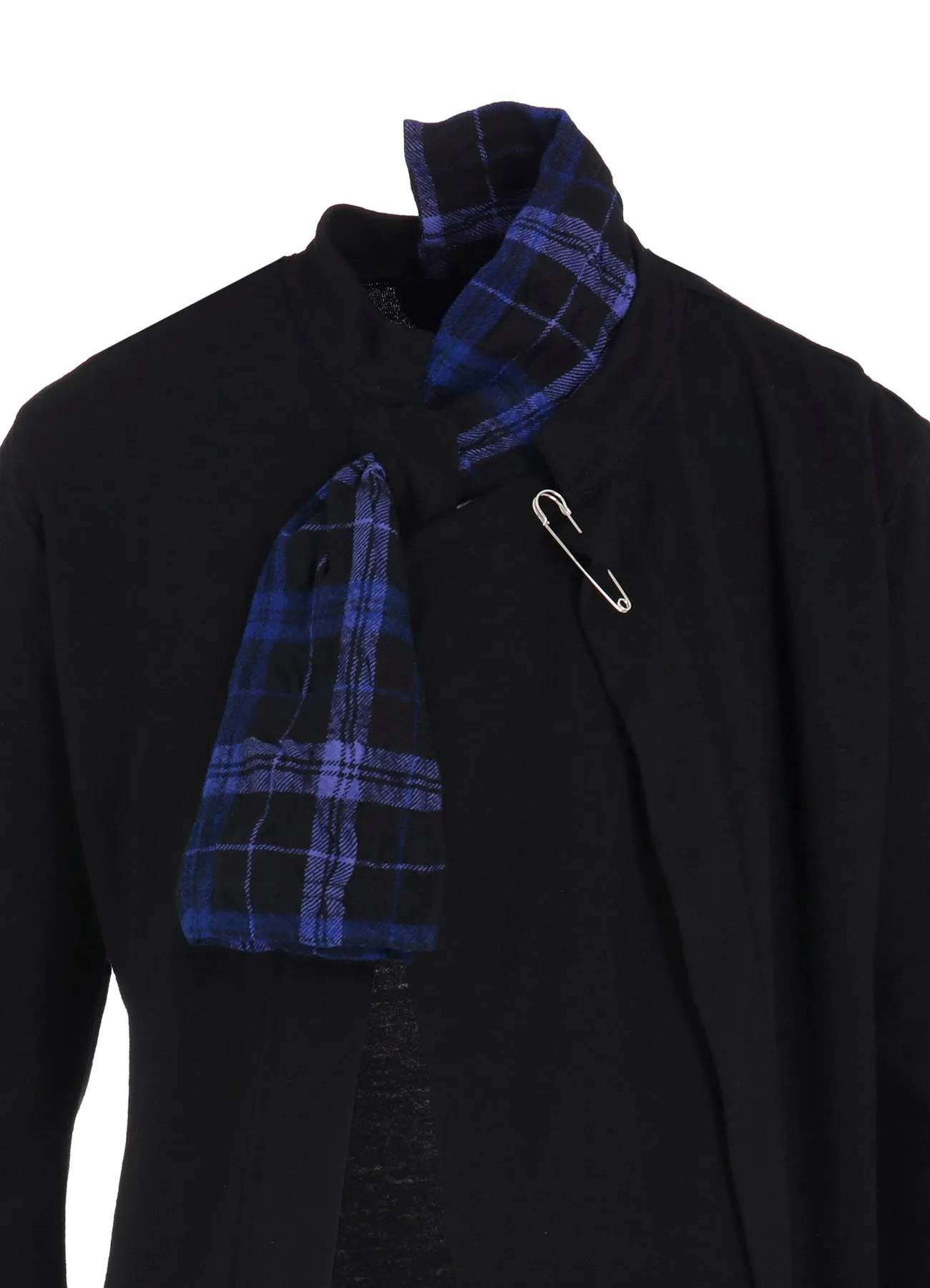 MILLED PLAID WOOL UNBALANCED RIBBON CARDIGAN sold by Yohji Yamamoto product image thumbnail 5