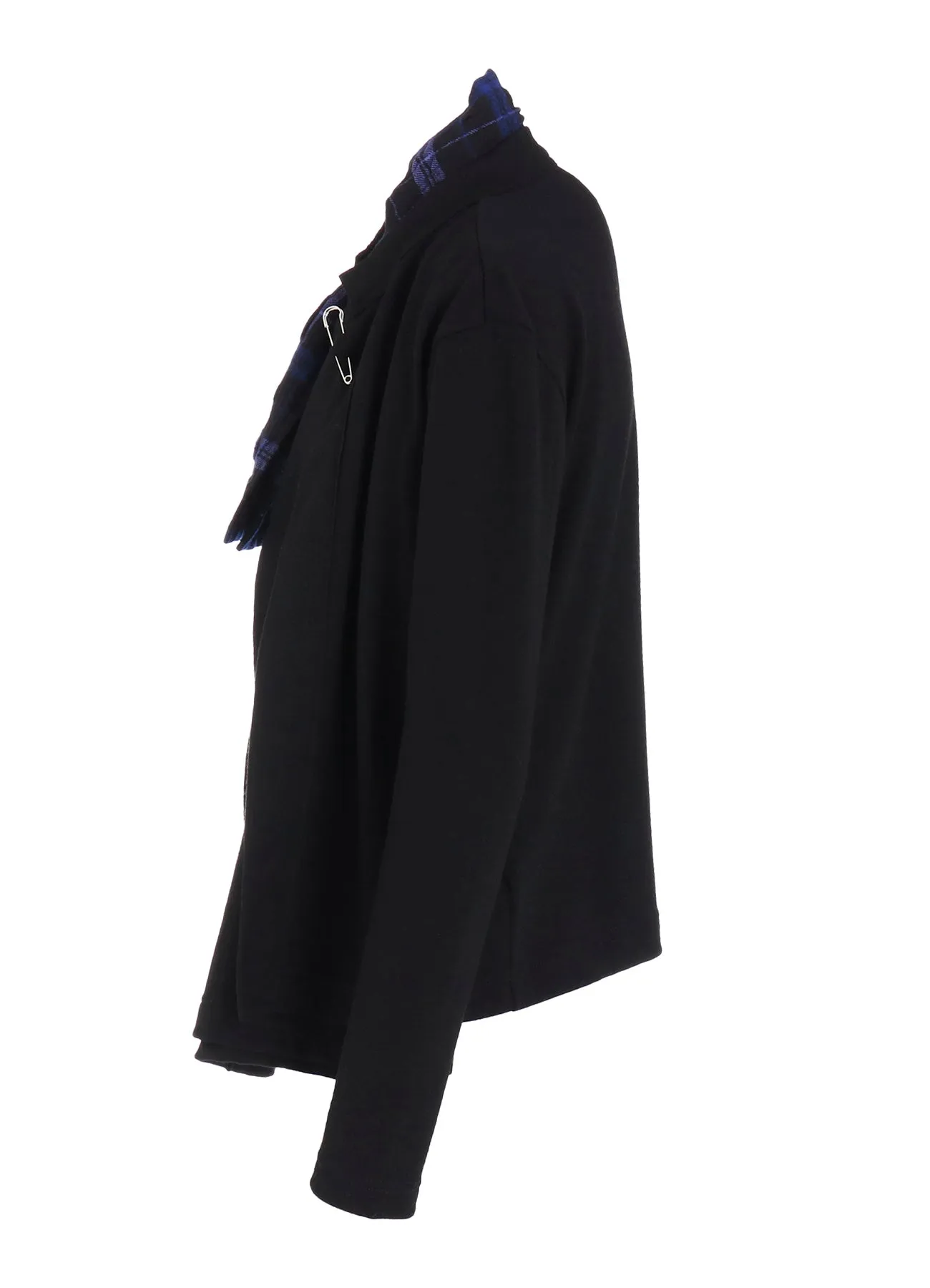 MILLED PLAID WOOL UNBALANCED RIBBON CARDIGAN sold by Yohji Yamamoto product image thumbnail 3