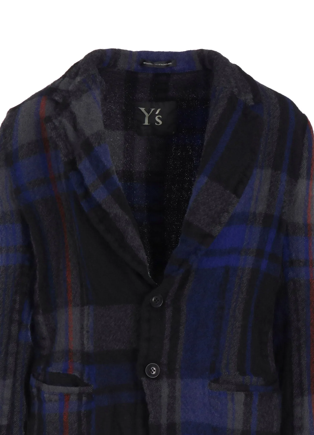 MILLED WOOL PLAID JACKET sold by Yohji Yamamoto product image thumbnail 5