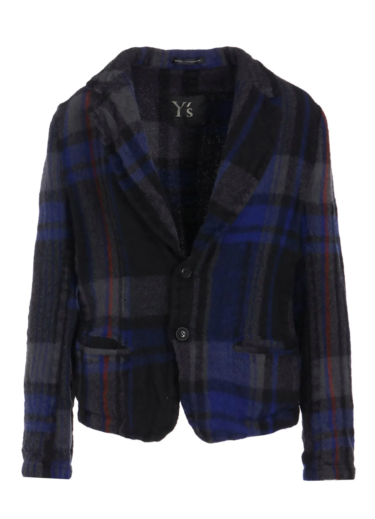 MILLED WOOL PLAID JACKET sold by Yohji Yamamoto product image thumbnail 2