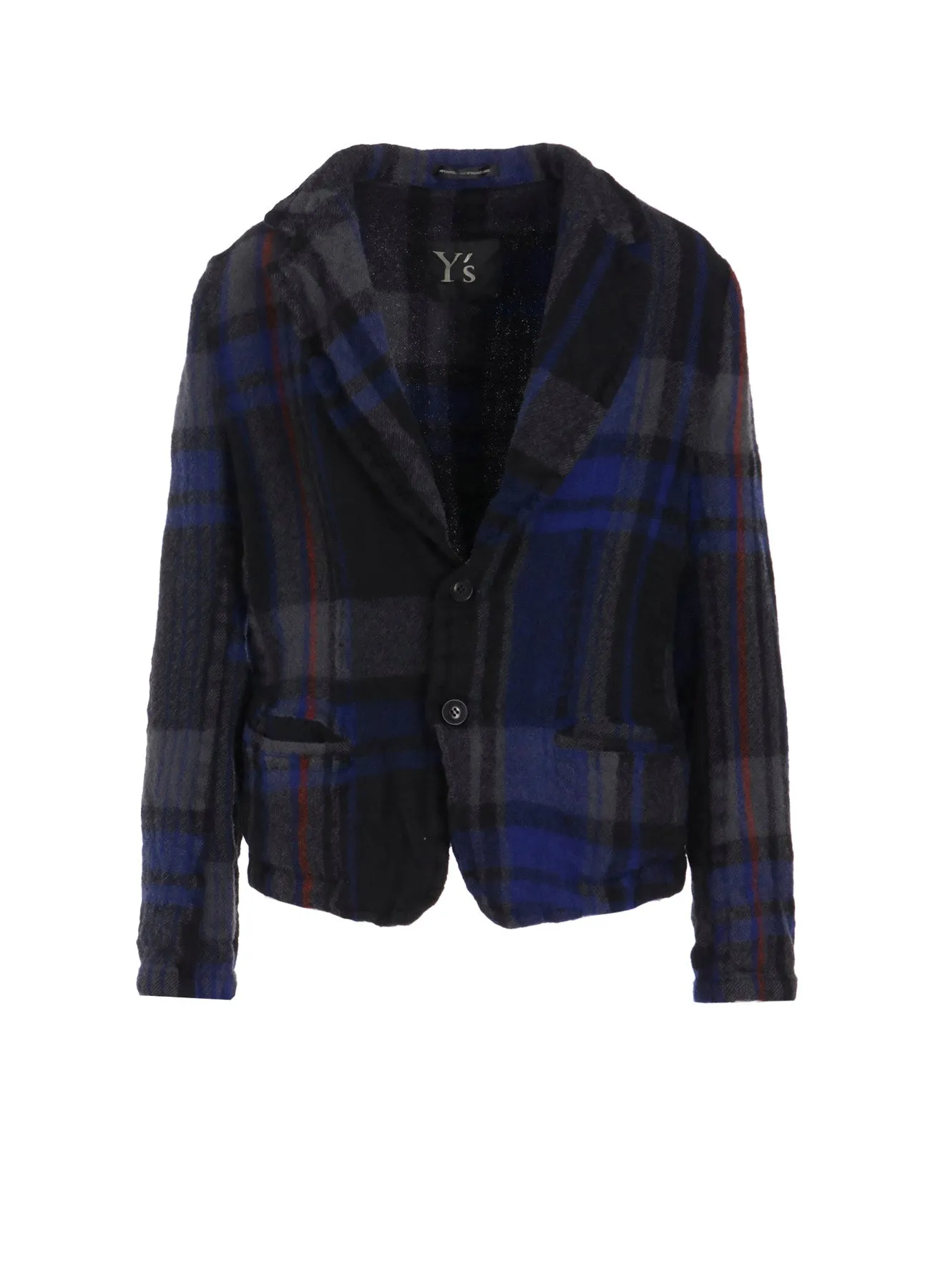 MILLED WOOL PLAID JACKET sold by Yohji Yamamoto