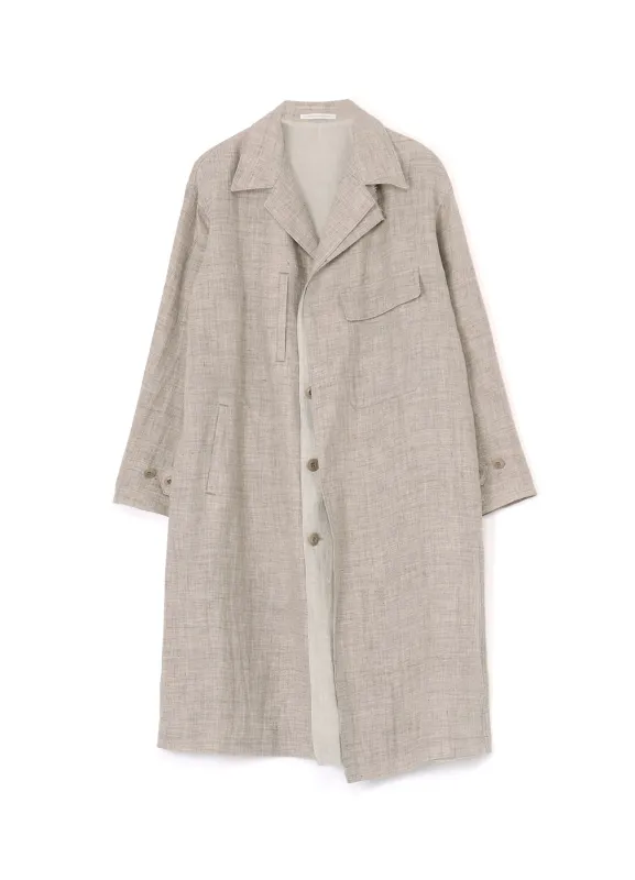 LINEN TWEED DOUBLE LAYERED COAT sold by Yohji Yamamoto