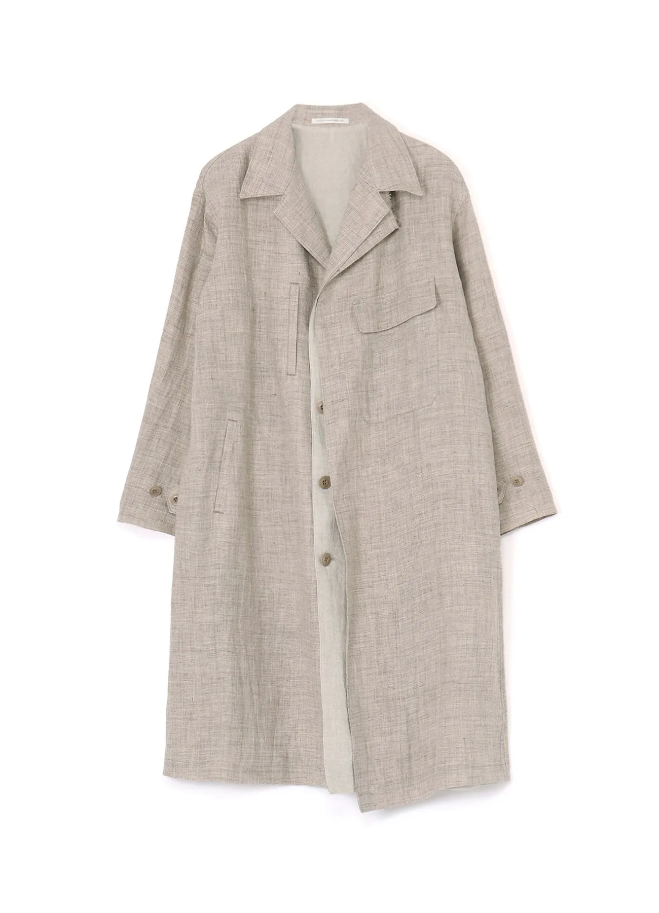 LINEN TWEED DOUBLE LAYERED COAT sold by Yohji Yamamoto