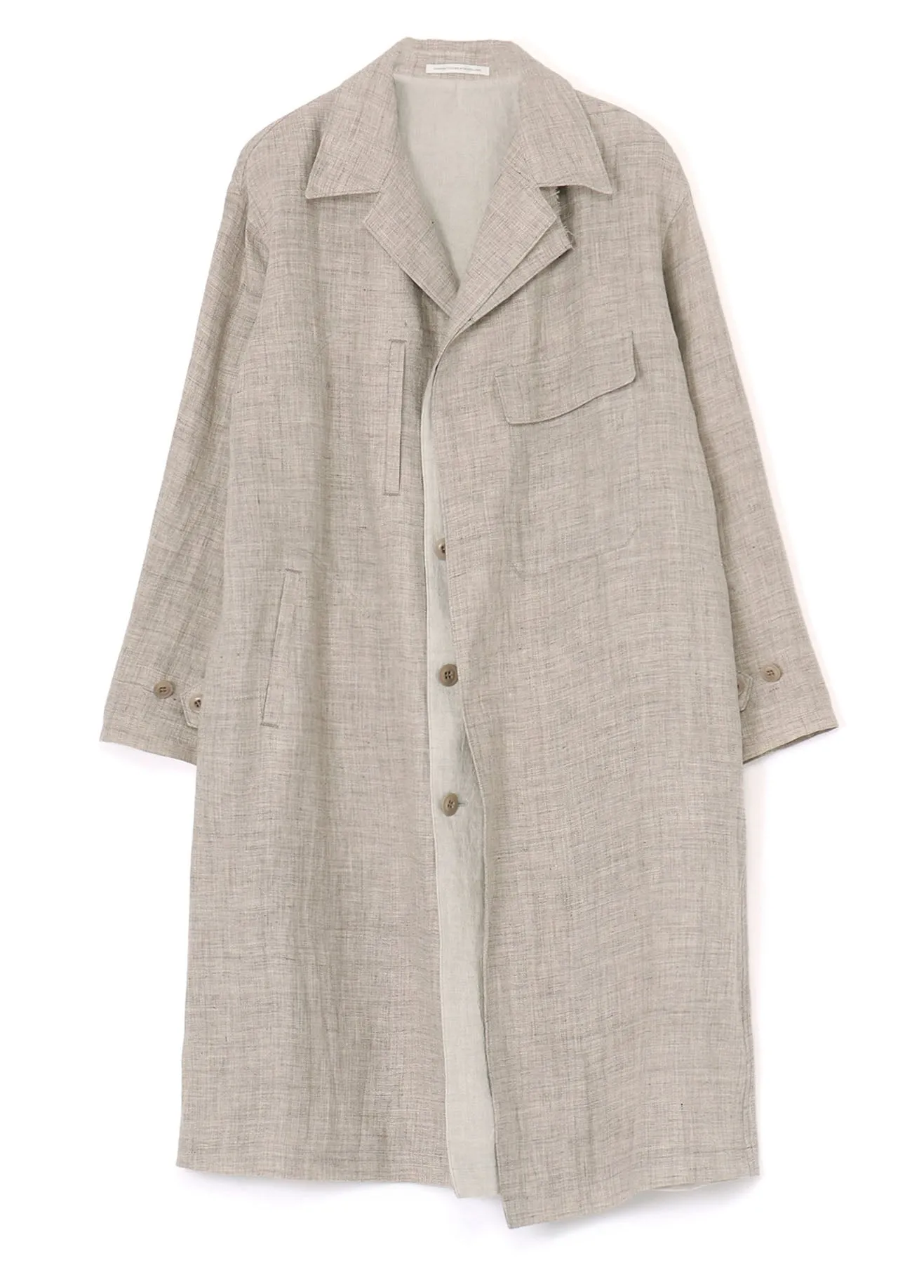 LINEN TWEED DOUBLE LAYERED COAT sold by Yohji Yamamoto product image thumbnail 2