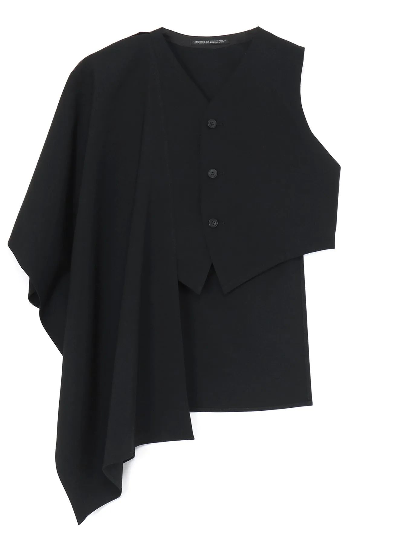 GABARDINE R STOLE DETAIL VEST sold by Yohji Yamamoto product image thumbnail 3