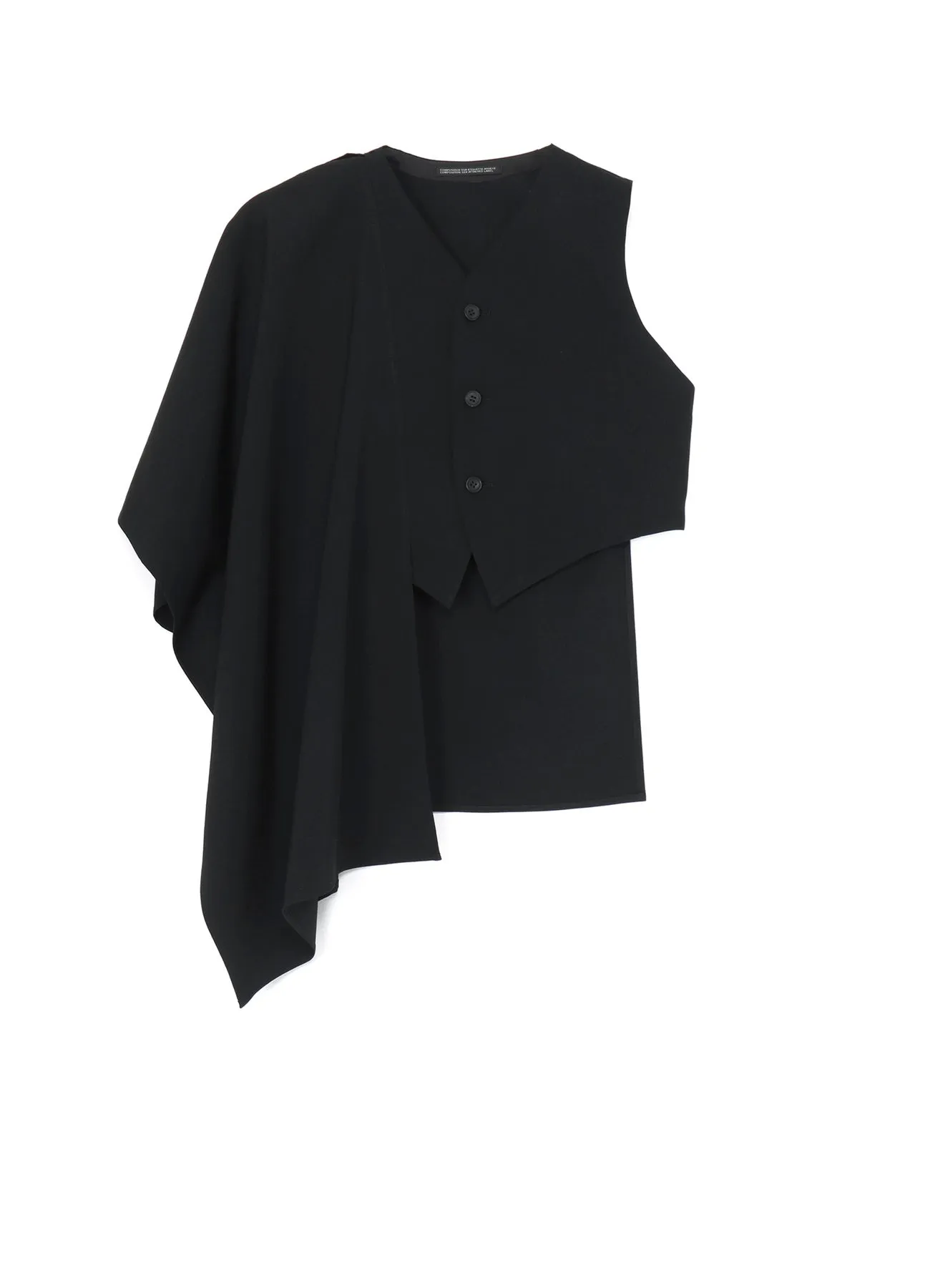GABARDINE R STOLE DETAIL VEST sold by Yohji Yamamoto