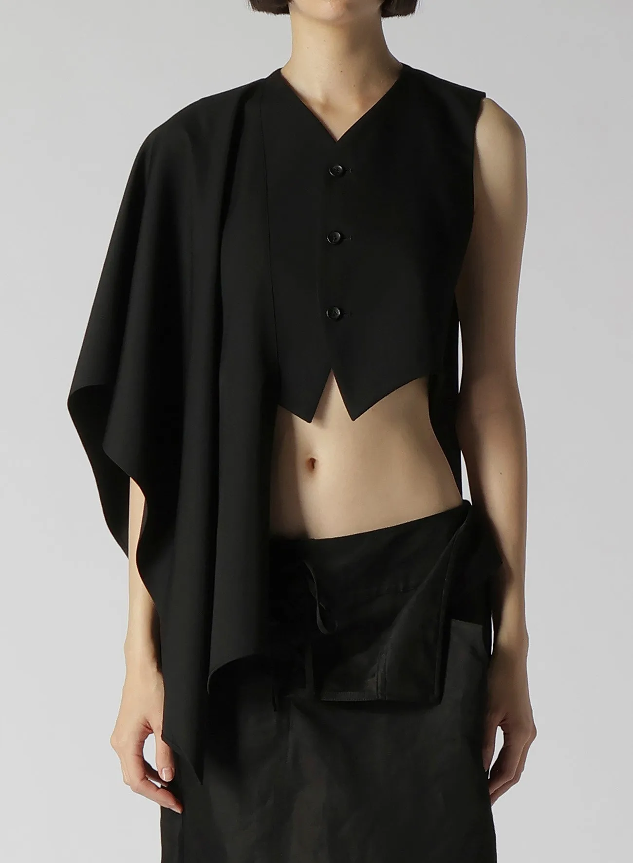GABARDINE R STOLE DETAIL VEST sold by Yohji Yamamoto product image thumbnail 5