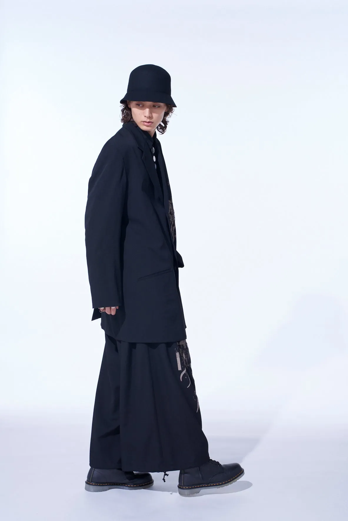 WASHER WOOL GABARDINE PRINT EMBROIDERY TAILORED JACKET sold by Yohji Yamamoto product image thumbnail 5