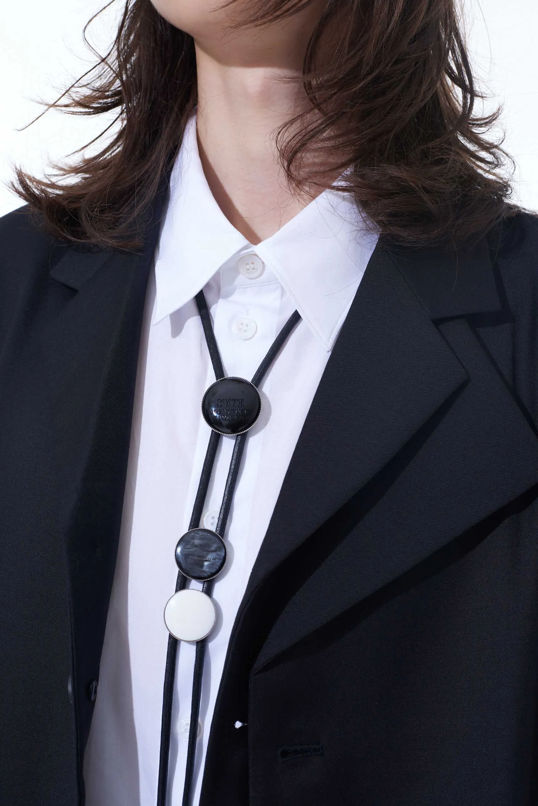 BRASS LOGO MOTIF LOOP TIE sold by Yohji Yamamoto product image thumbnail 4