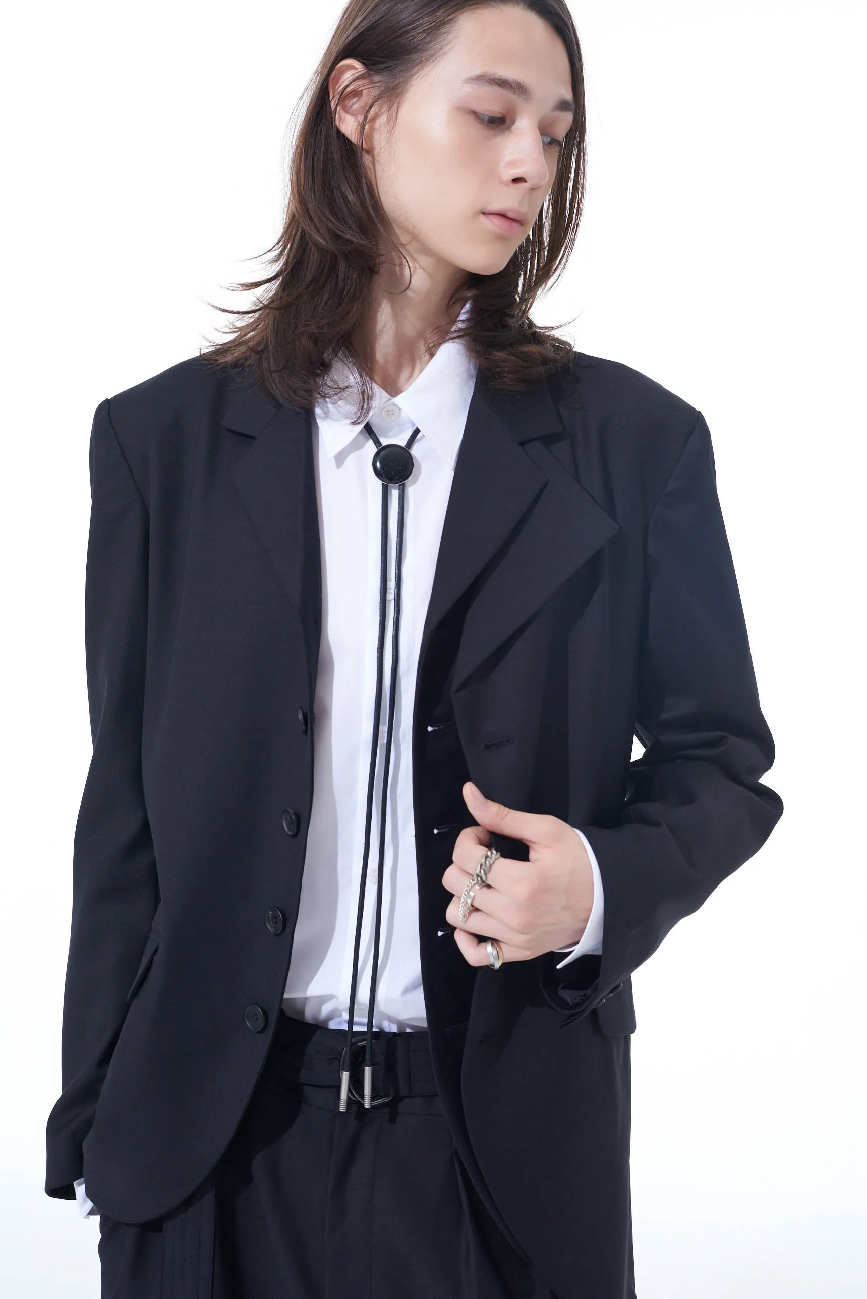 BRASS LOGO MOTIF LOOP TIE sold by Yohji Yamamoto product image thumbnail 5