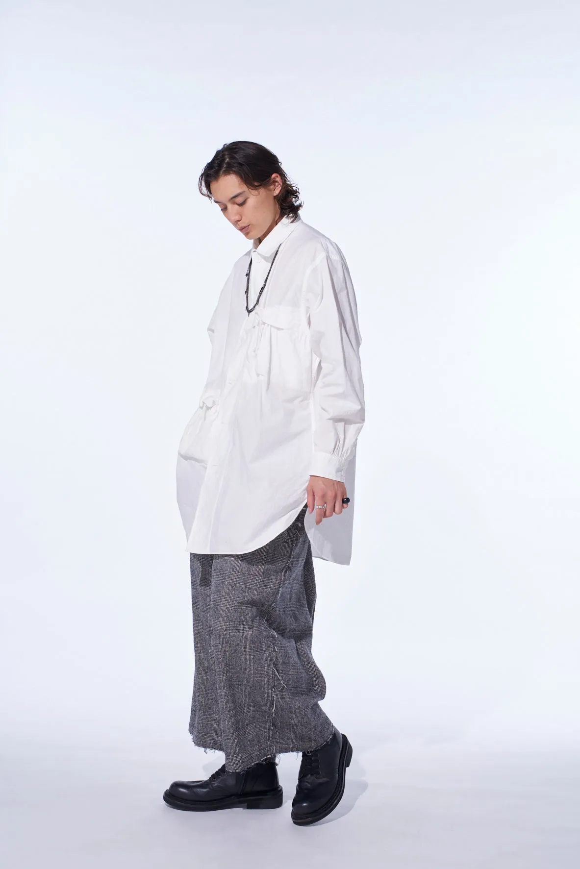 COTTON LINEN DRAWSTRING POCKET SHIRT sold by Yohji Yamamoto product image thumbnail 3