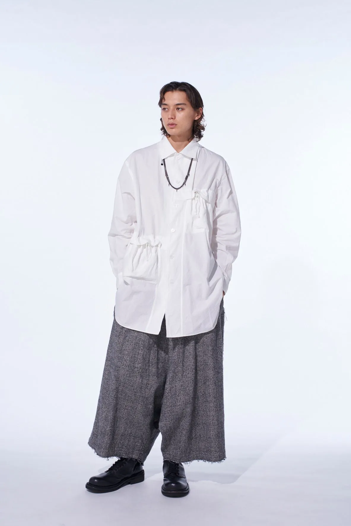 COTTON LINEN DRAWSTRING POCKET SHIRT sold by Yohji Yamamoto product image thumbnail 2