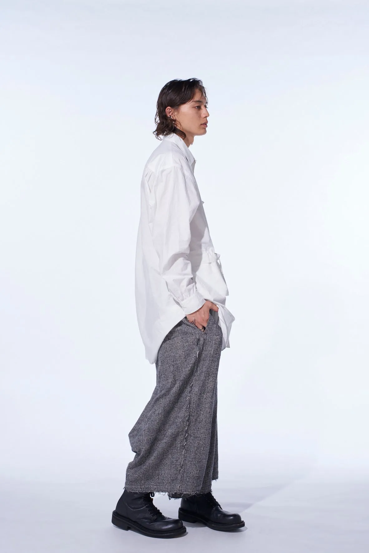 COTTON LINEN DRAWSTRING POCKET SHIRT sold by Yohji Yamamoto product image thumbnail 5