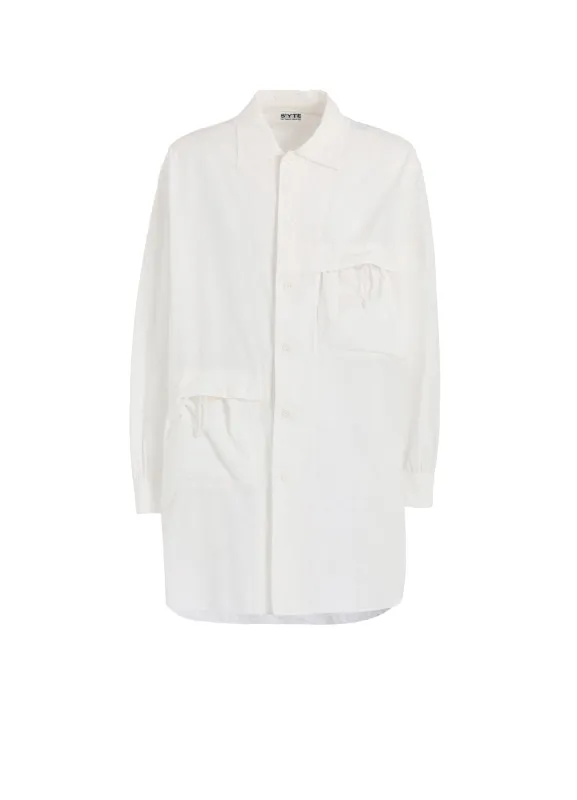 COTTON LINEN DRAWSTRING POCKET SHIRT sold by Yohji Yamamoto