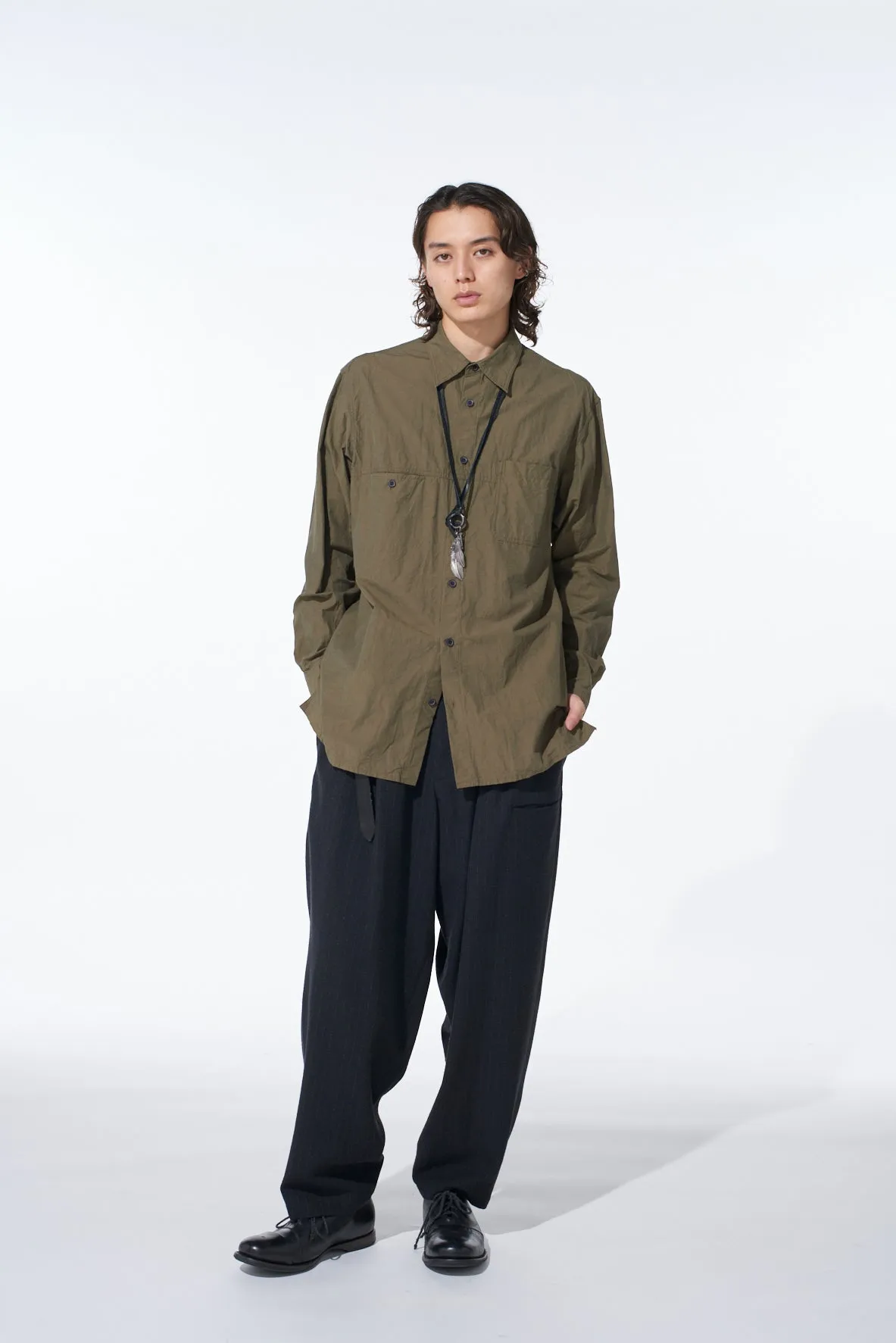 COTTON LINEN SINGLE WELT POCKET SHIRT sold by Yohji Yamamoto product image thumbnail 2