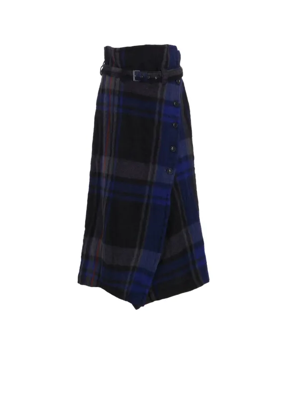 MILLED WOOL PLAID SKIRT sold by Yohji Yamamoto