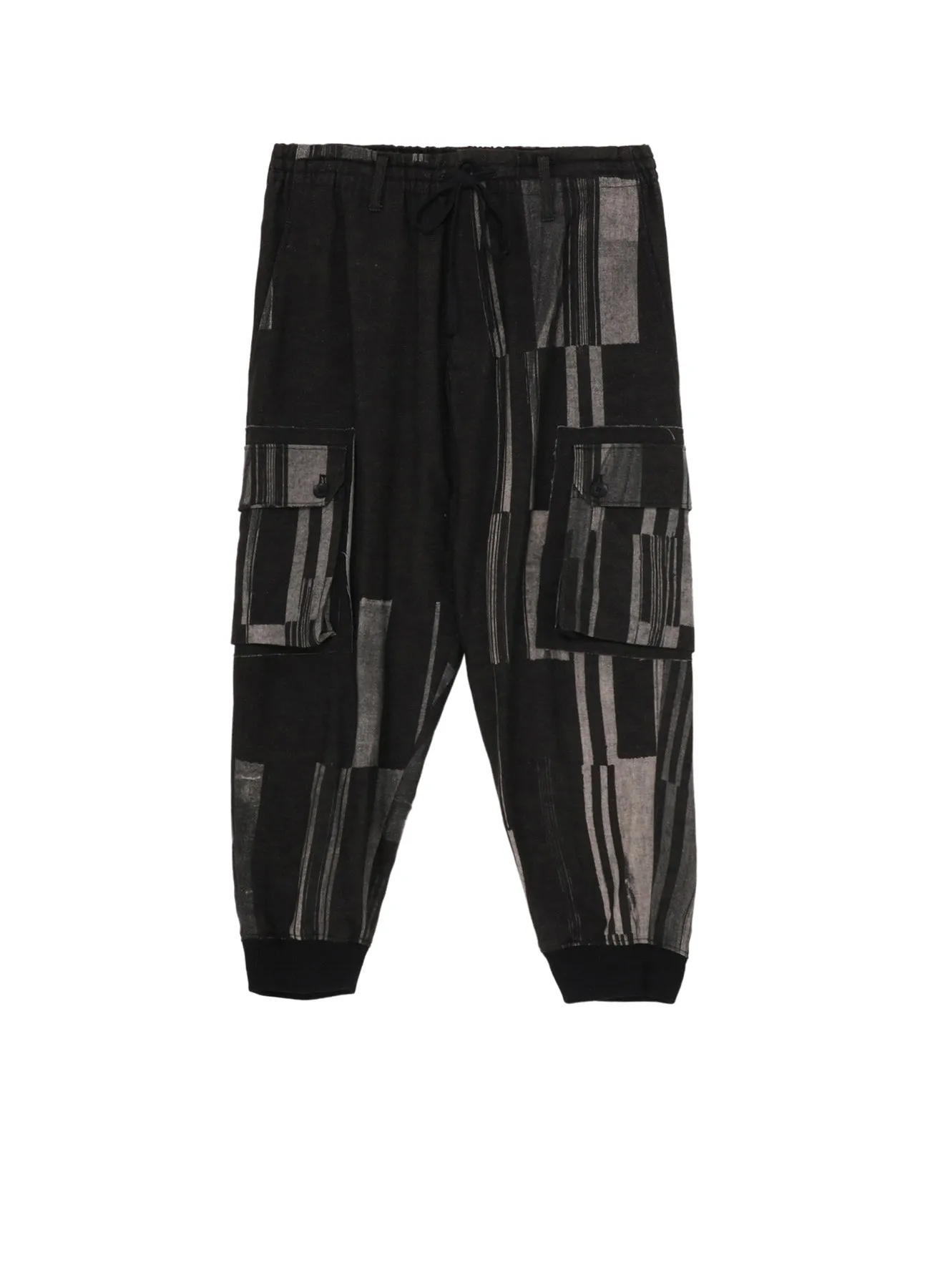 FLANNEL STRIPE PATTERN STANDARD RIBBED HEM CARGO sold by Yohji Yamamoto