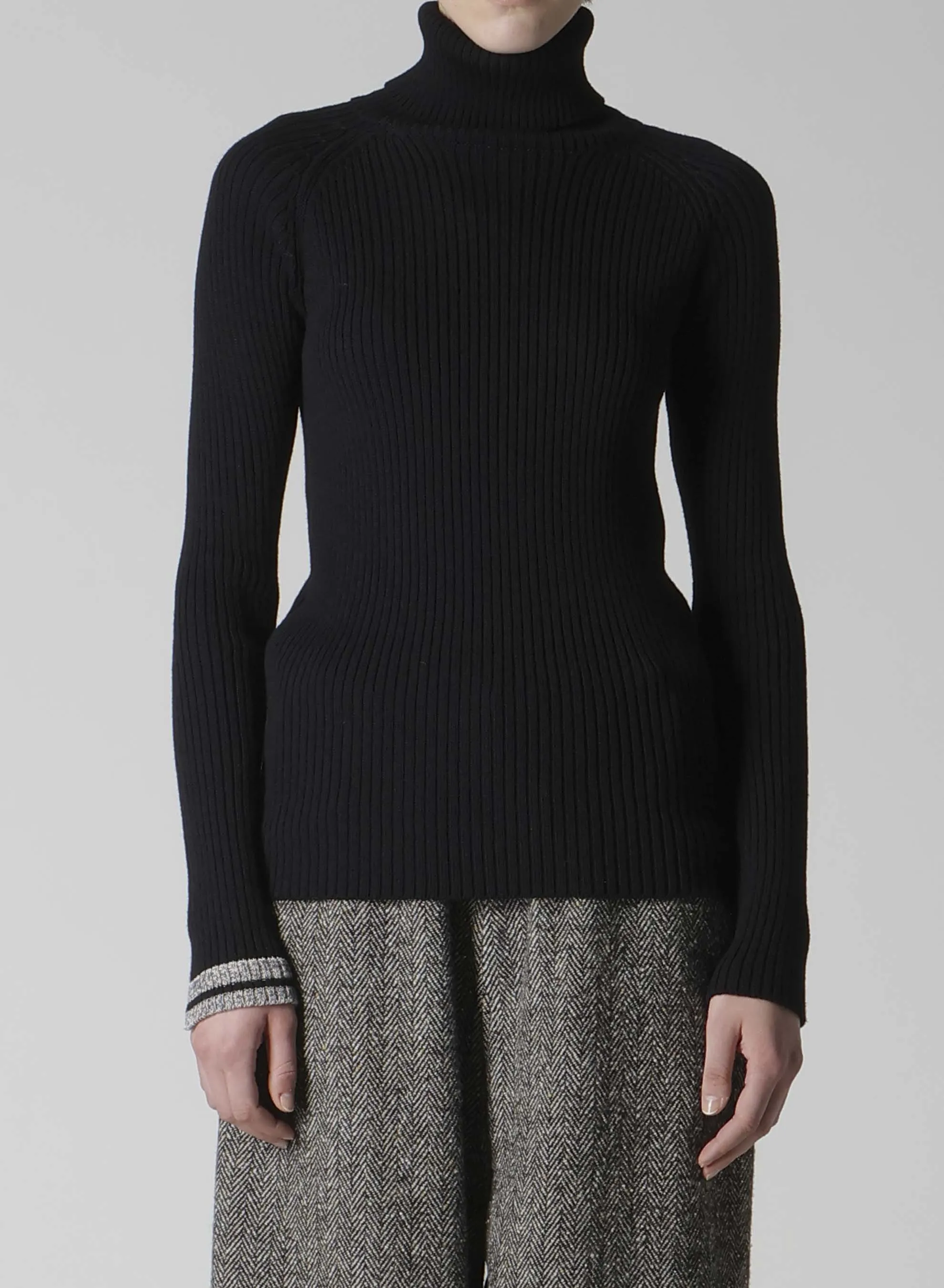 RIBBED HIGH NECK PULLOVER sold by Yohji Yamamoto product image thumbnail 4