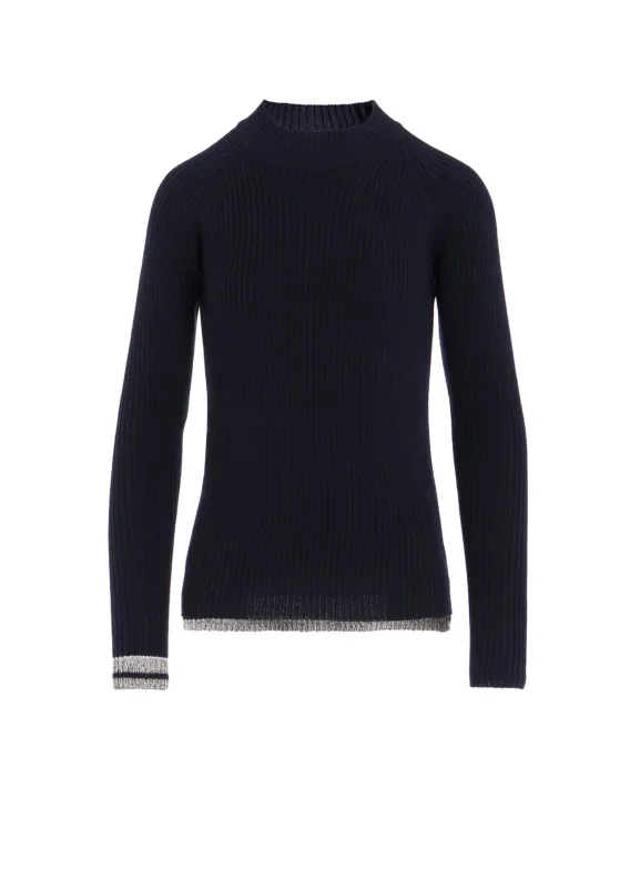 RIBBED MINI HIGH NECK PULLOVER sold by Yohji Yamamoto