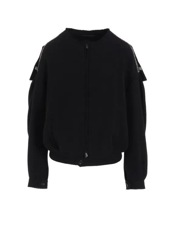 BIG HERRINGBONE COLLAR LESS BLOUSON sold by Yohji Yamamoto