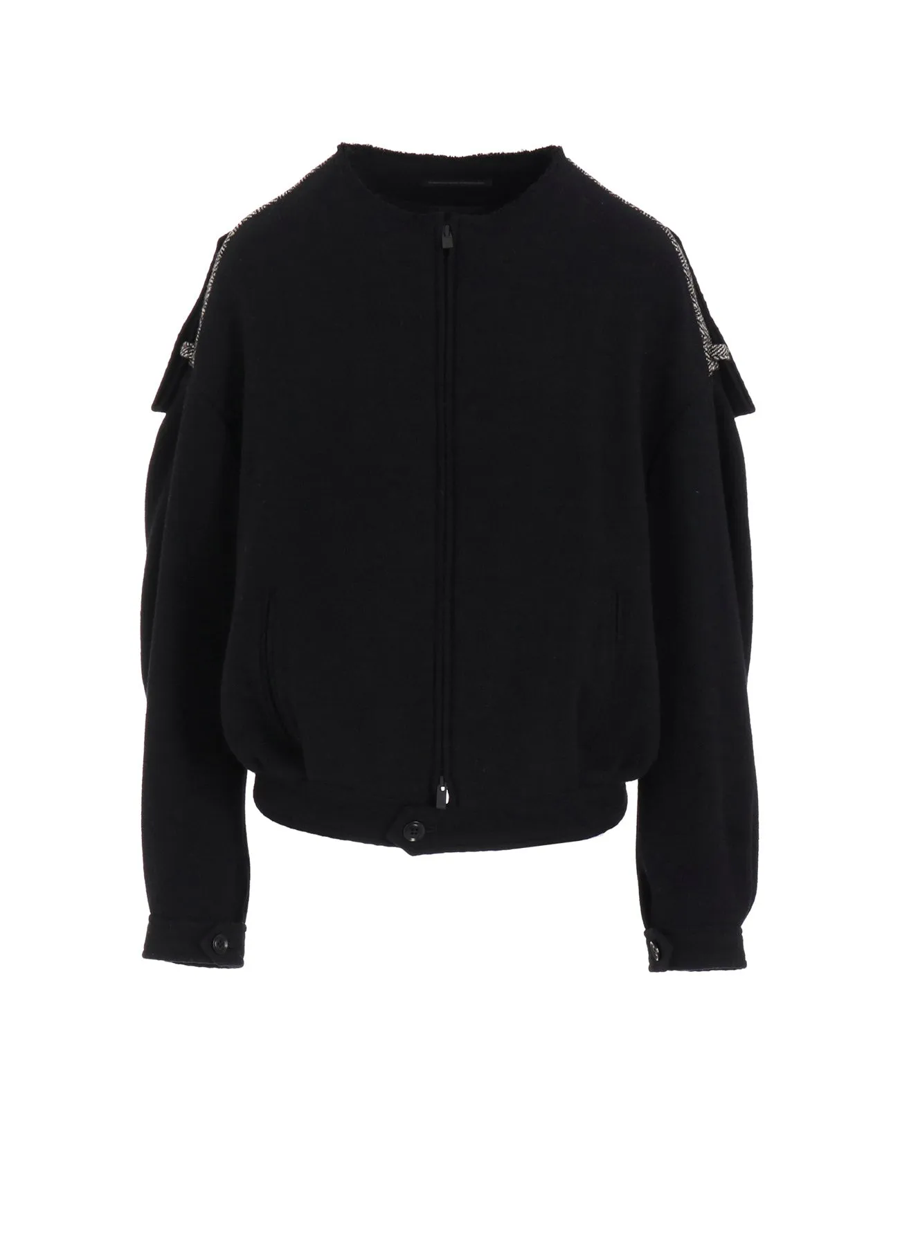 BIG HERRINGBONE COLLAR LESS BLOUSON sold by Yohji Yamamoto