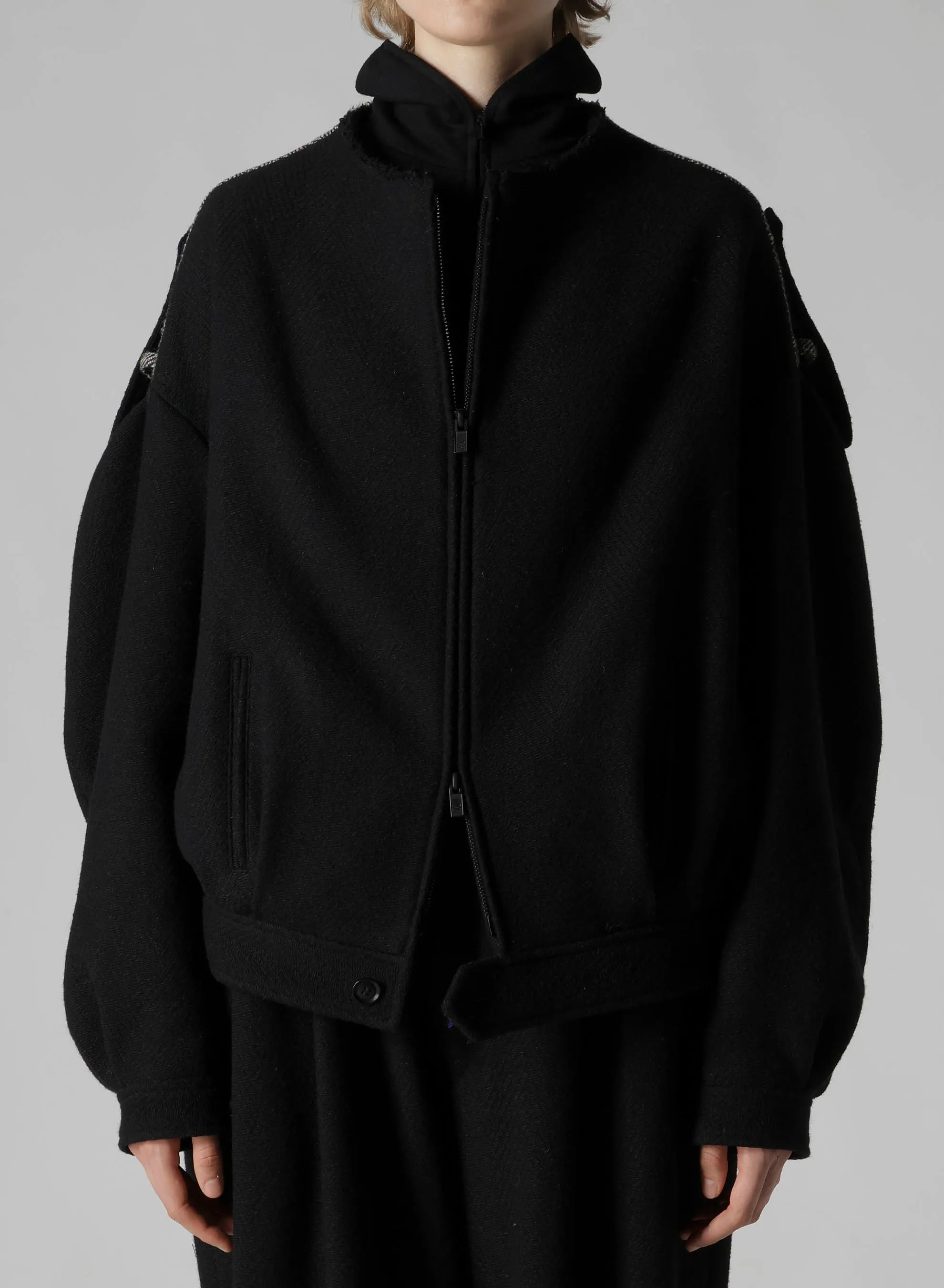 BIG HERRINGBONE COLLAR LESS BLOUSON sold by Yohji Yamamoto product image thumbnail 5