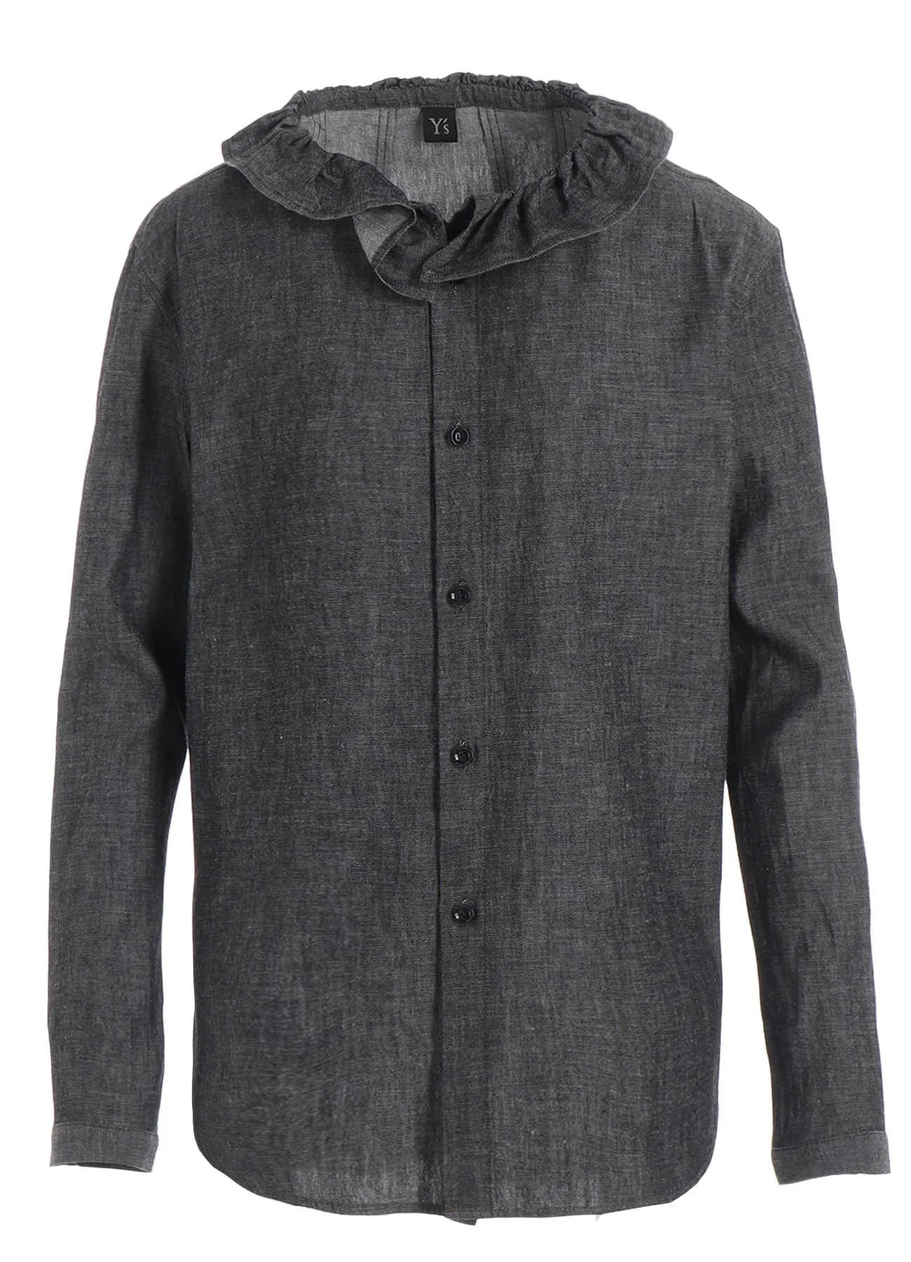 6OZ GATHER COLLAR DENIM SHIRT sold by Yohji Yamamoto product image thumbnail 2