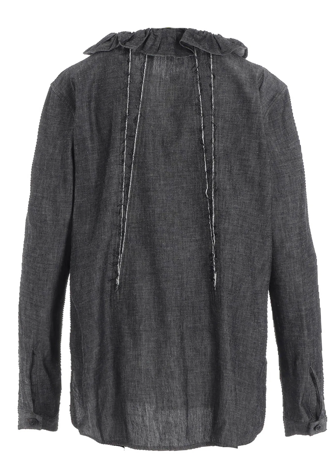 6OZ GATHER COLLAR DENIM SHIRT sold by Yohji Yamamoto product image thumbnail 3