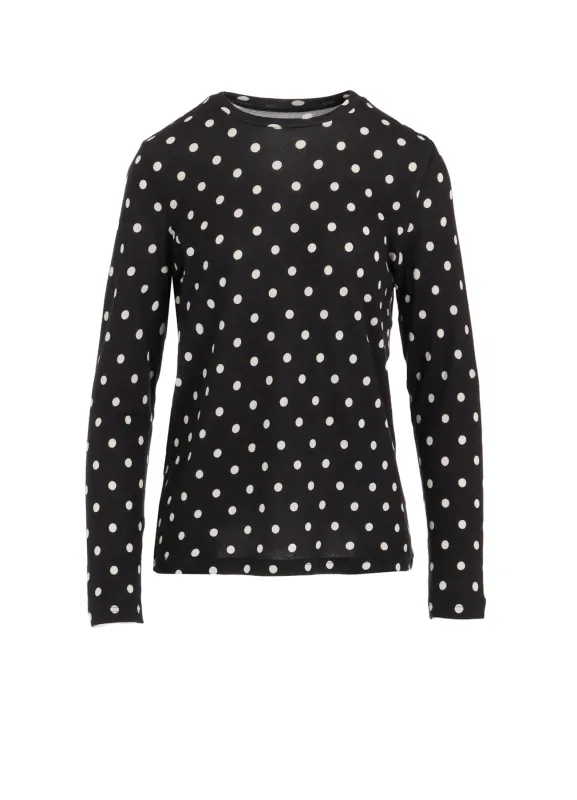 80/1 DUAL-LAYER JERSEY DOT PRINT CREW NECK SHIRT made by Yohji Yamamoto