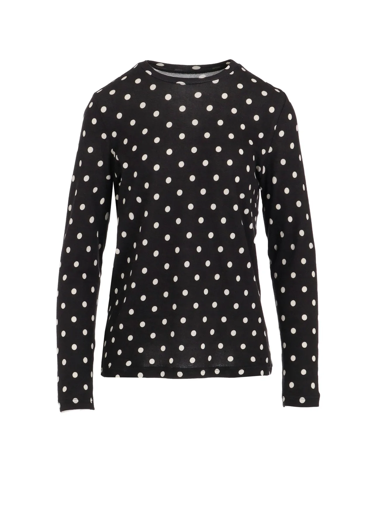 80/1 DUAL-LAYER JERSEY DOT PRINT CREW NECK SHIRT sold by Yohji Yamamoto