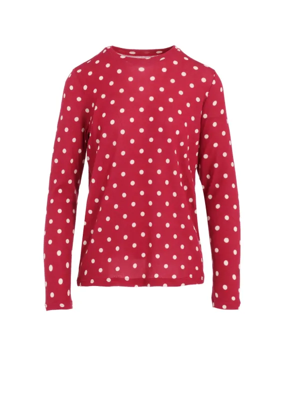 80/1 DUAL-LAYER JERSEY DOT PRINT CREW NECK SHIRT made by Yohji Yamamoto