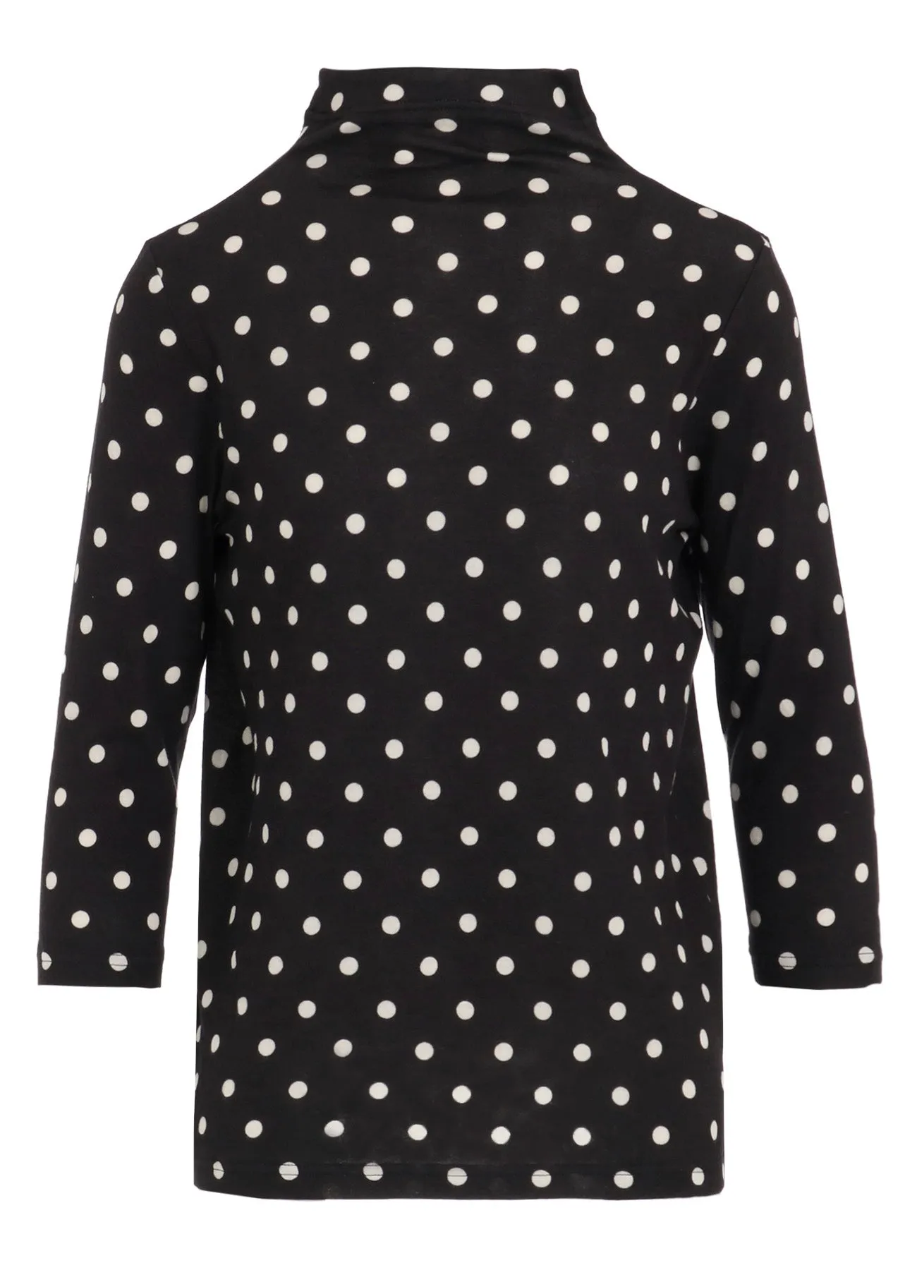 80/1 DUAL-LAYER JERSEY DOT PRINT BOTTLE NECK 3/4 SLEEVE SHIRT sold by Yohji Yamamoto product image thumbnail 2