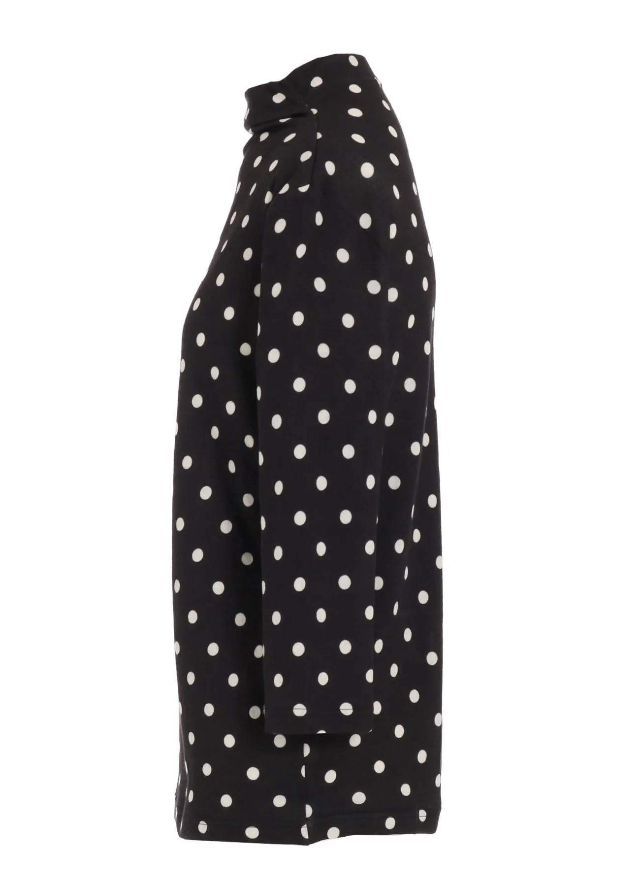 80/1 DUAL-LAYER JERSEY DOT PRINT BOTTLE NECK 3/4 SLEEVE SHIRT sold by Yohji Yamamoto product image thumbnail 3